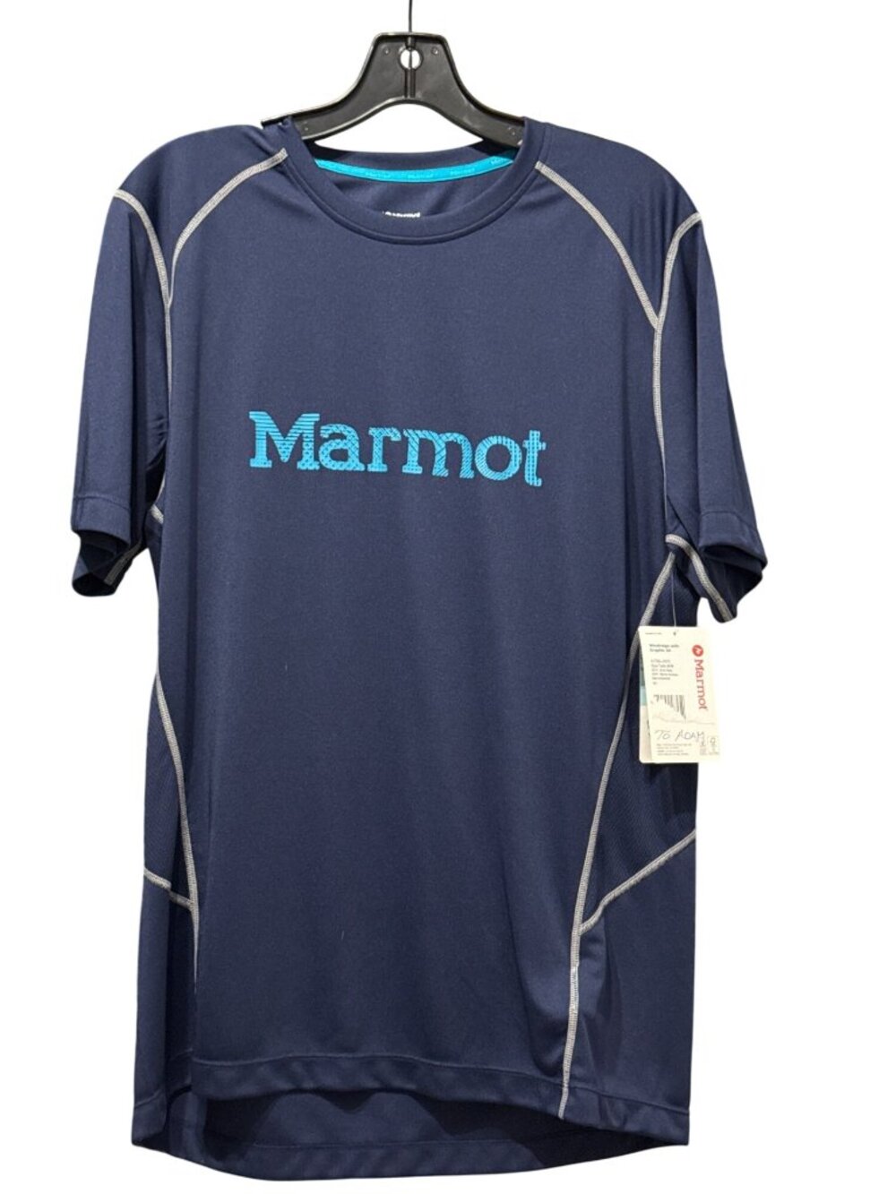 Marmot Windridge With Graphic SS Arctic Navy Mens Medium Performance Shirt